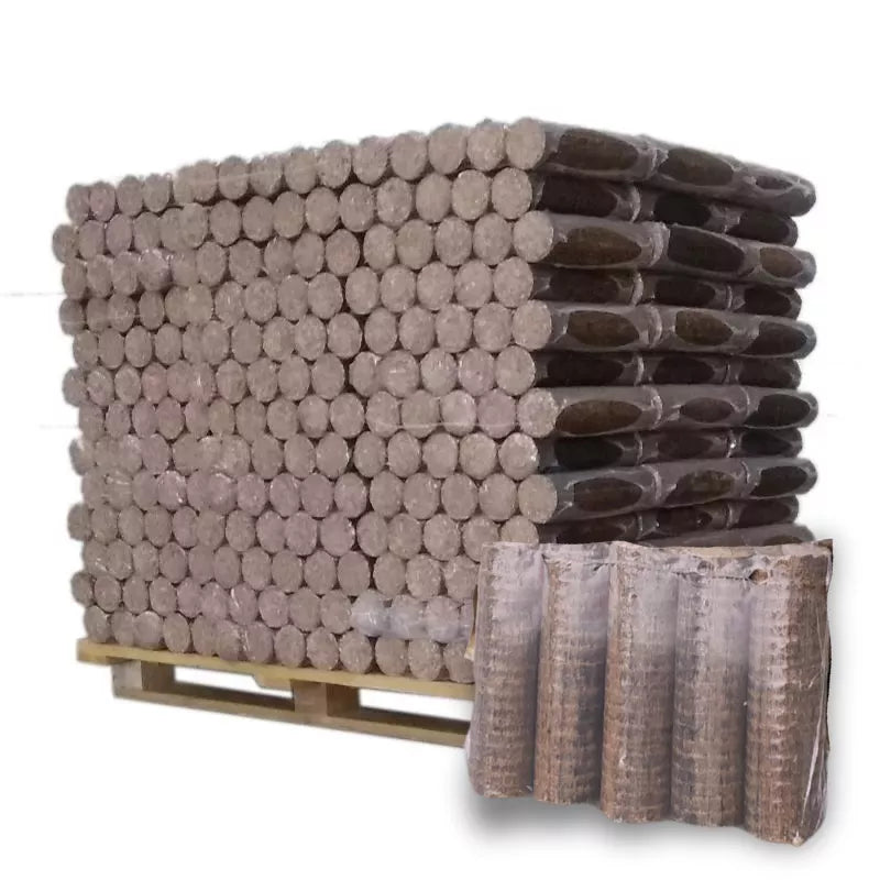 Bûches de bois densifié Confort – Palette 96 paquets de 5 bûches (925 kg)