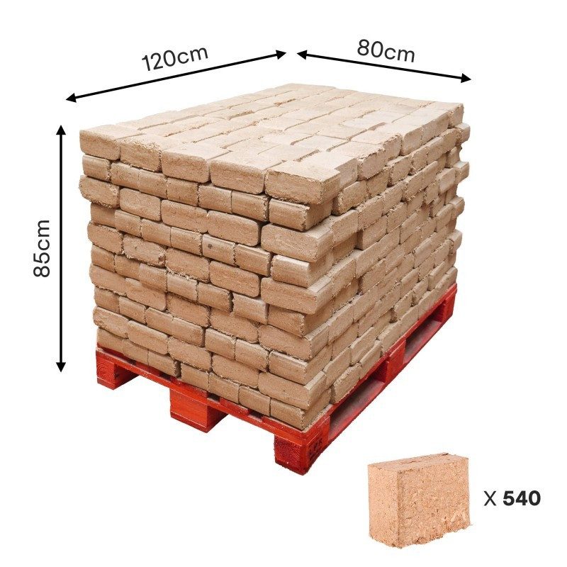 Bûches compressées chêne et hêtre 100 % bois français – Palette 540 bûches – vue 3