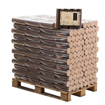Grosses bûches de cuisson 100 % hêtre des Pyrénées – Palette 96 packs (960 kg) – vue 2