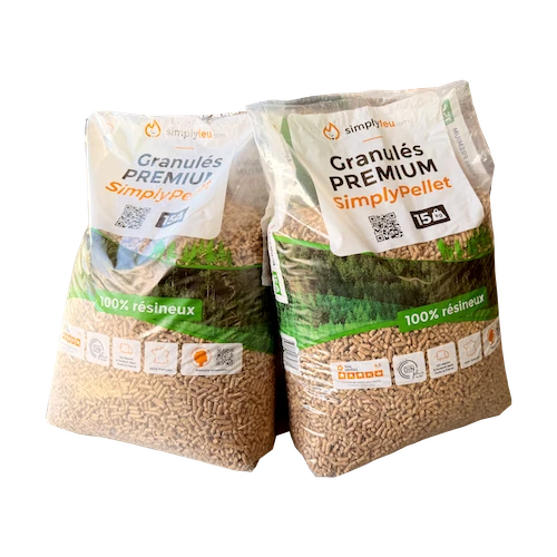 Granulés de bois SimplyPELLET Premium DIN Plus – Palette 65 sacs de 15 kg (975 kg) – vue 3