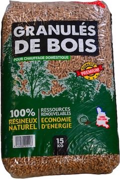 Granulés de bois Eco Bois Énergie DIN Plus – Palette 66 sacs de 15 kg (990 kg)