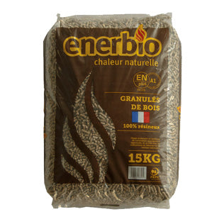 Granulés de bois ENERBIO ENplus A1 DIN Plus – Palette 66 sacs de 15 kg (990 kg)