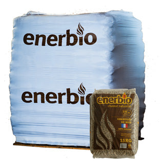Granulés de bois ENERBIO ENplus A1 DIN Plus – Palette 66 sacs de 15 kg (990 kg) – vue 2