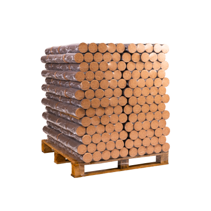 Bûches densifiées 100 % hêtre Gruchy – Palette 104 paquets de 5 bûches