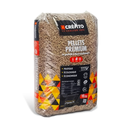 Granulés de bois Crépito Premium NF DIN Plus – Demi-palette 36 sacs de 15 kg (540 kg) – vue 3