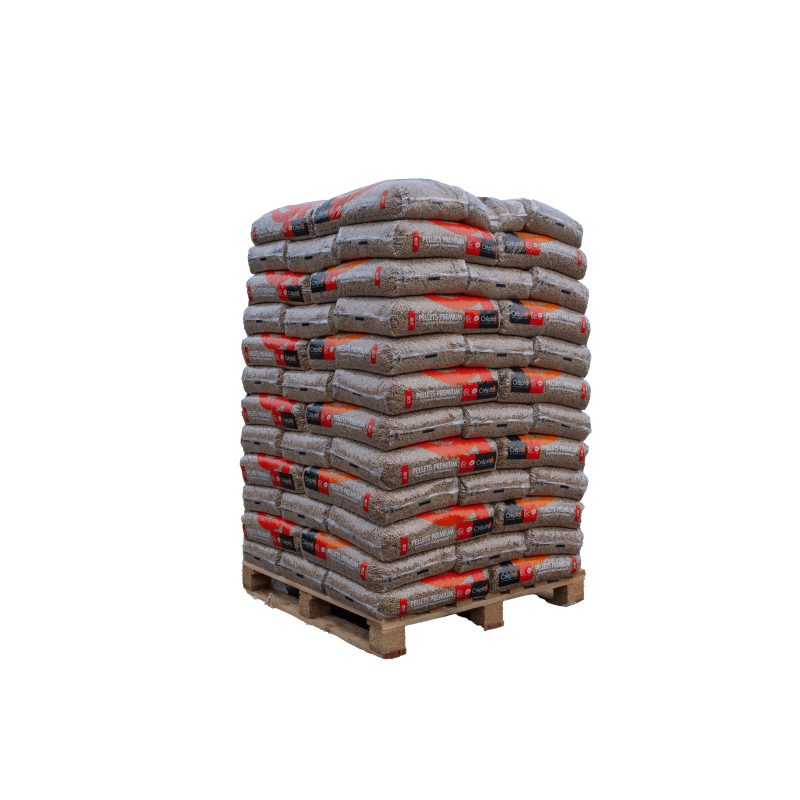 Granulés de bois Crépito 100 % bois vierge – Palette 72 sacs de 15 kg (1080 kg)
