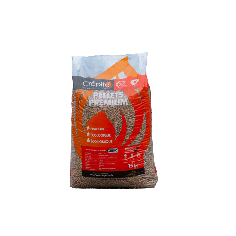 Granulés de bois Crépito 100 % bois vierge – Palette 72 sacs de 15 kg (1080 kg) – vue 3