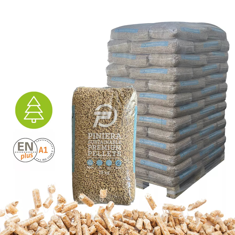 Granulés de bois PINIERA DIN Plus ENplus A1 – Palette 65 sacs de 15 kg (975 kg)