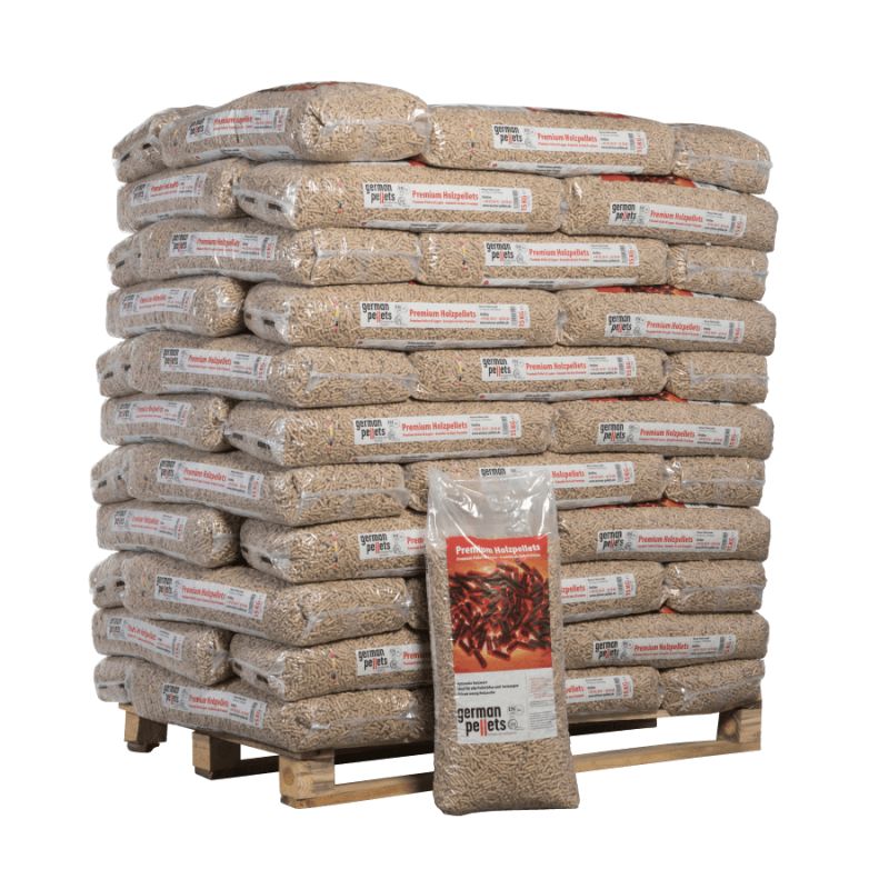 Granulés de bois German Pellets DIN Plus ENplus A1 – Palette 66 sacs de 15 kg (990 kg)