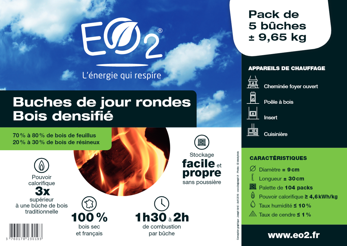 Bûches densifiées de jour EO2 – Palette 104 paquets – vue 3