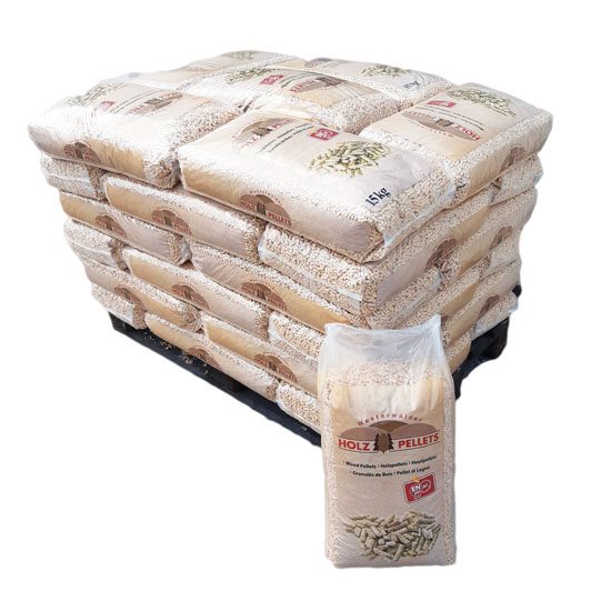 Granulés de bois Holz Westerwalder – Demi-palette 36 sacs de 15 kg (540 kg)
