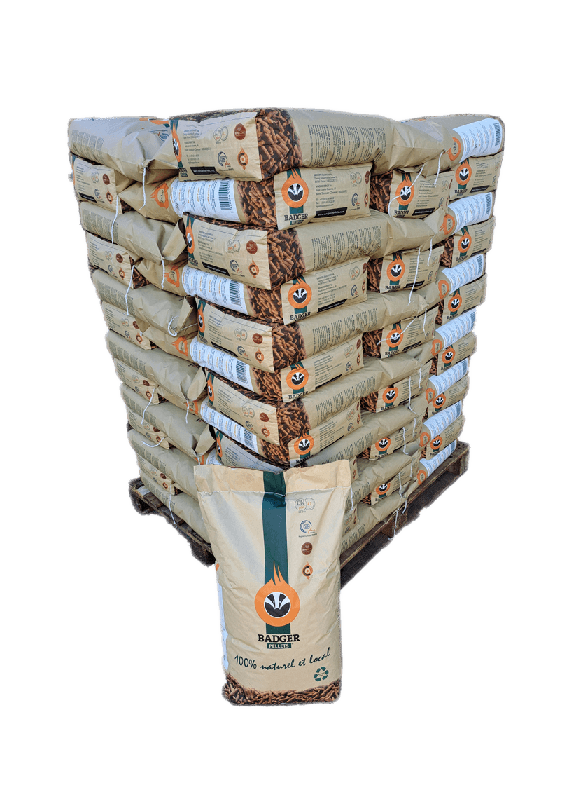 Granulés de bois BADGER DIN Plus – Palette 65 sacs de 15 kg (975 kg)
