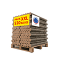 Bûches compressées 100 % hêtre Bois de France – Palette 520 bûches (1040 kg)