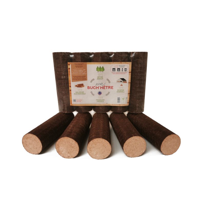 Bûches compressées 100 % hêtre Bois de France – Palette 520 bûches (1040 kg) – vue 3